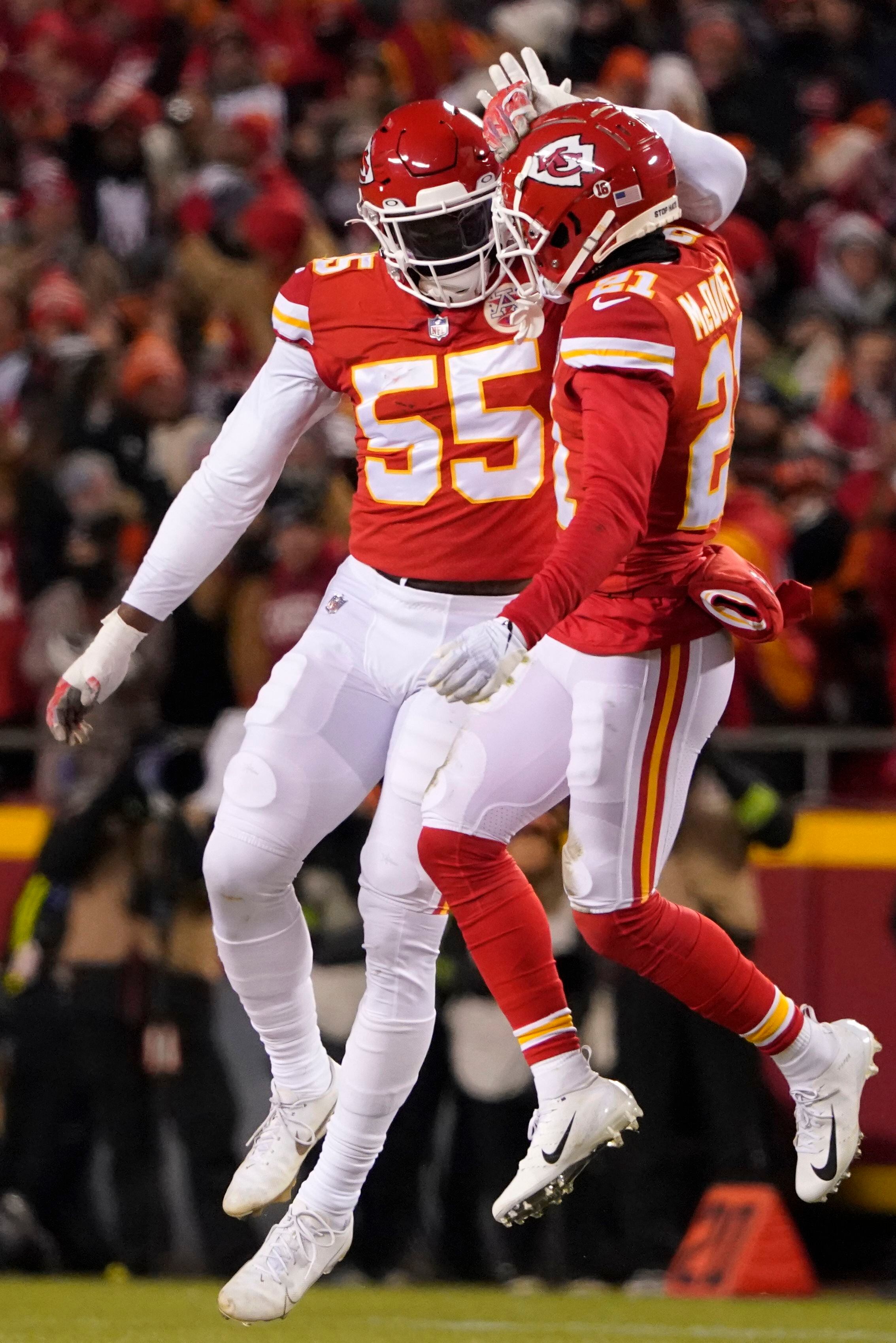 Kansas City Chiefs cornerback Trent McDuffie readies for a play