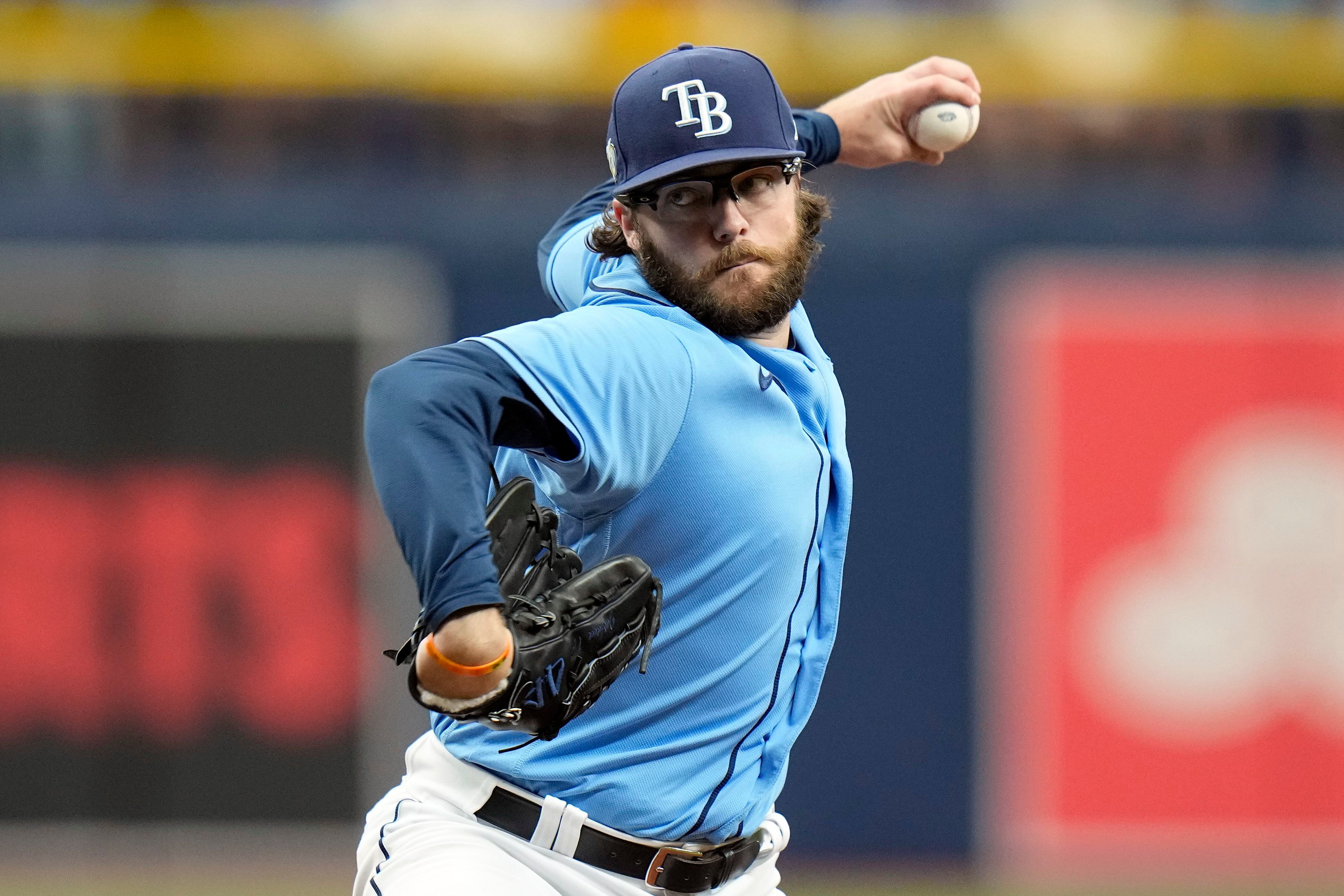 Tampa Bay Rays opening pitcher Jalen Beeks delivers to the Los Angeles  Dodgers during the first inning of a baseball game Friday, May 26, 2023, in  St. Petersburg, Fla. (AP Photo/Chris O'Meara