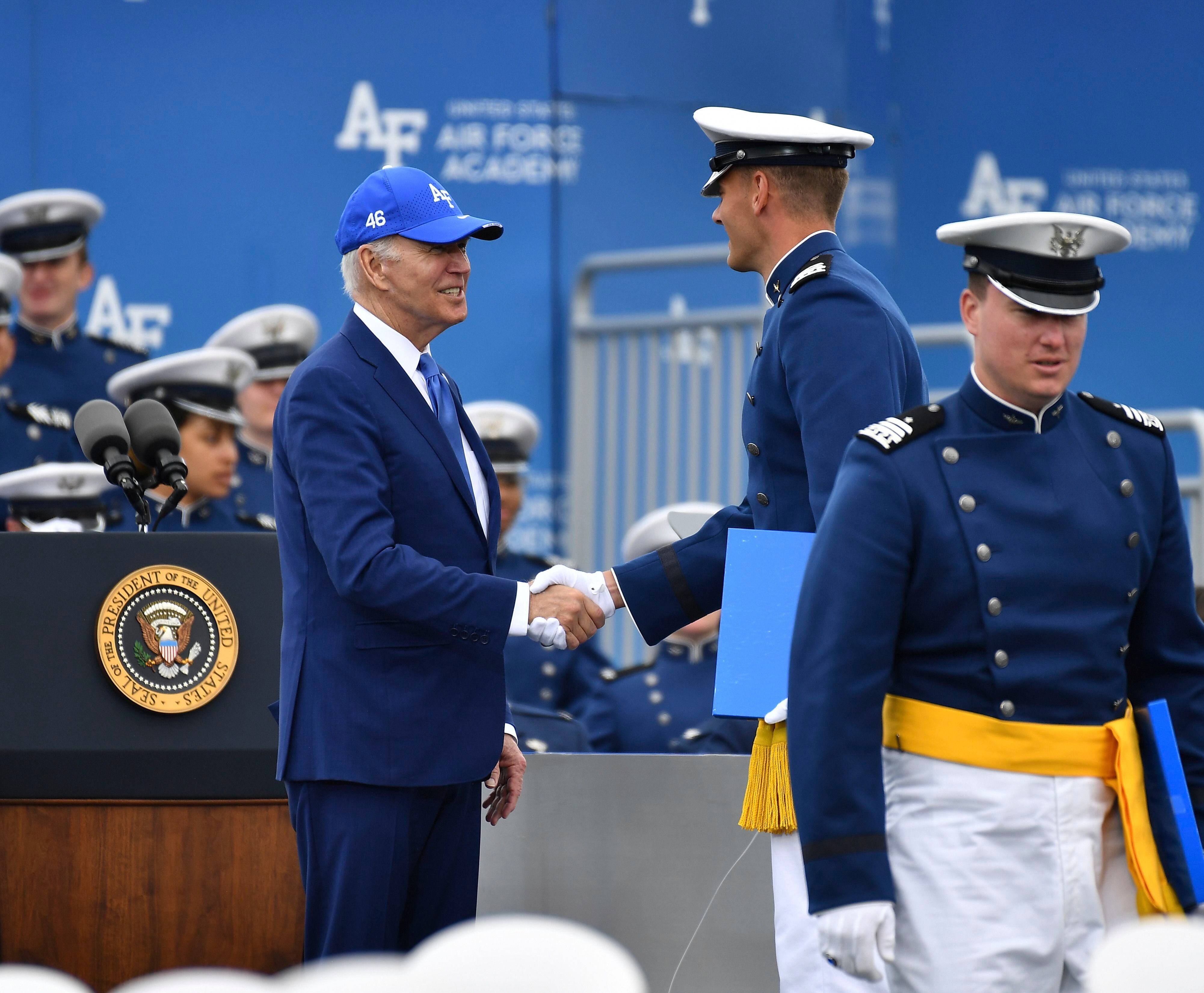 Biden thanks Air Force Academy grads for choosing 'service over self'