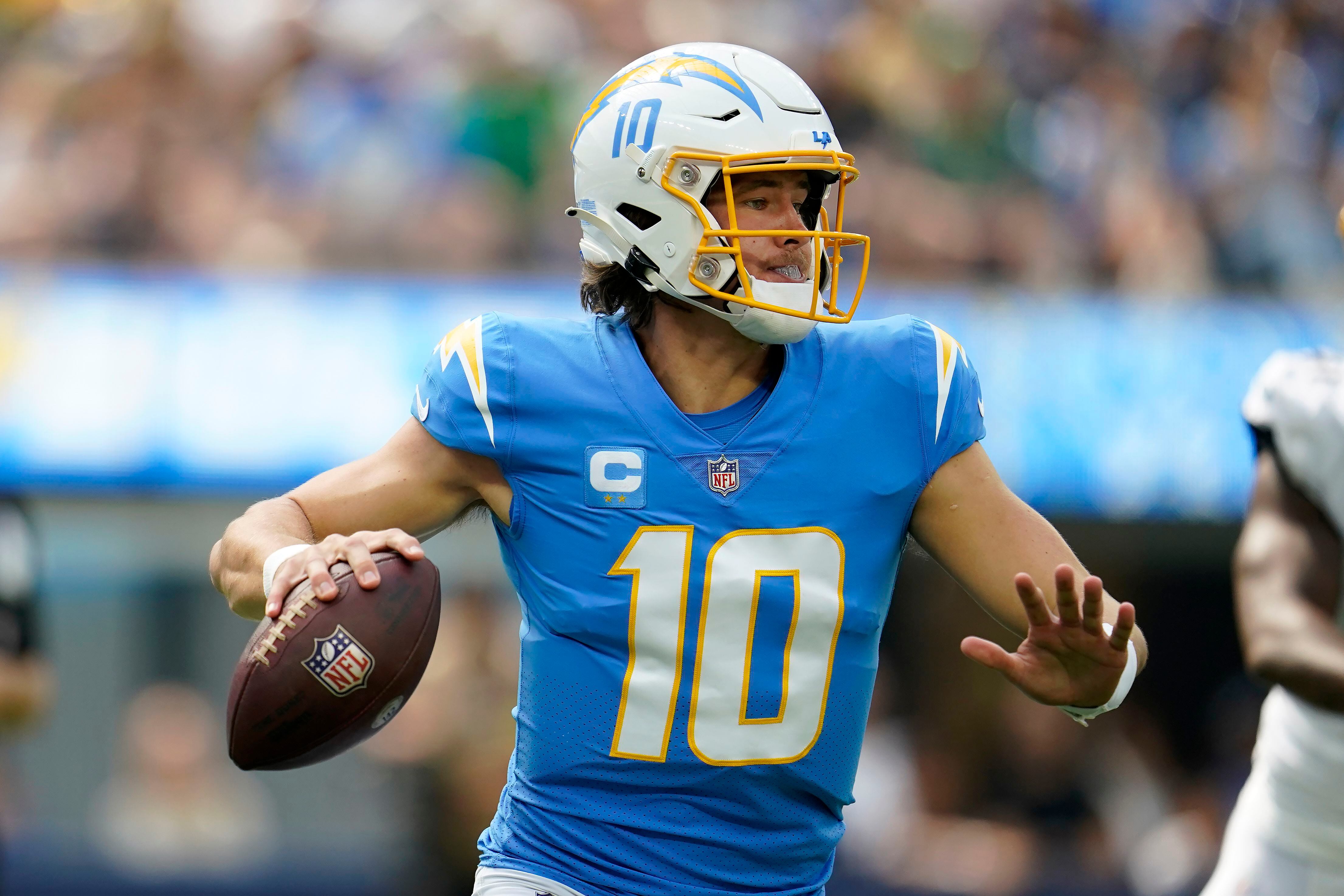 Chargers' Justin Herbert leading with arm, legs as well as his heart