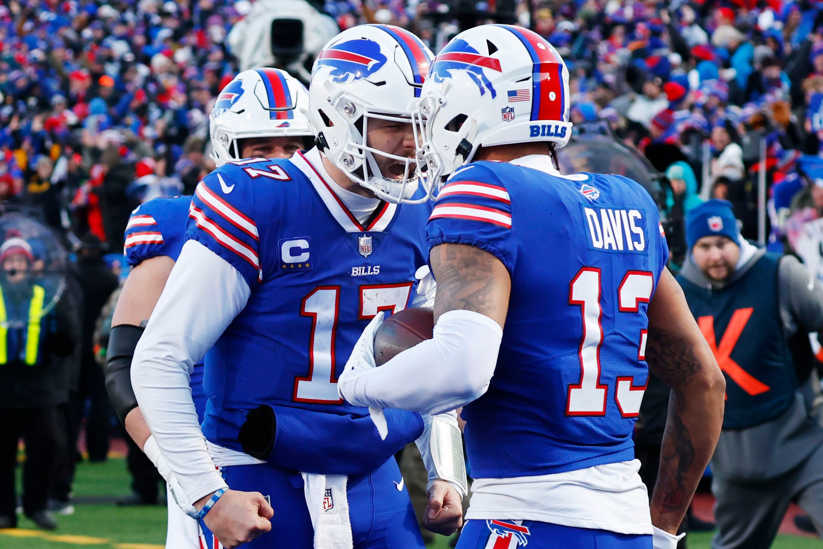 Buffalo Bills wide receiver Gabriel Davis (13) walks on the field