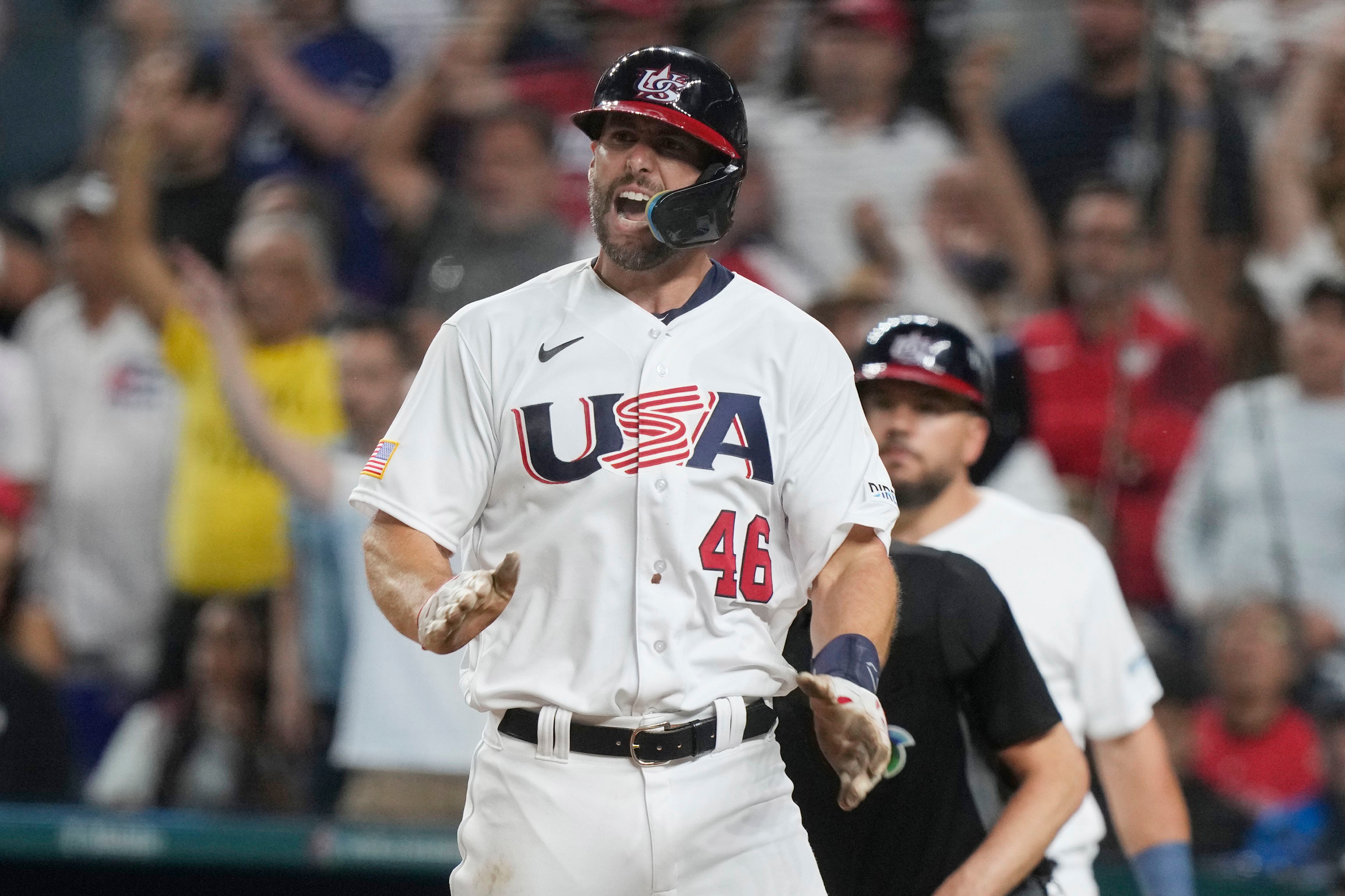 Miles Mikolas of the United States pitches against Cuba in the