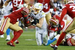 McCaffrey's TD, stout D lead 49ers past Chargers 22-16 - The San Diego  Union-Tribune