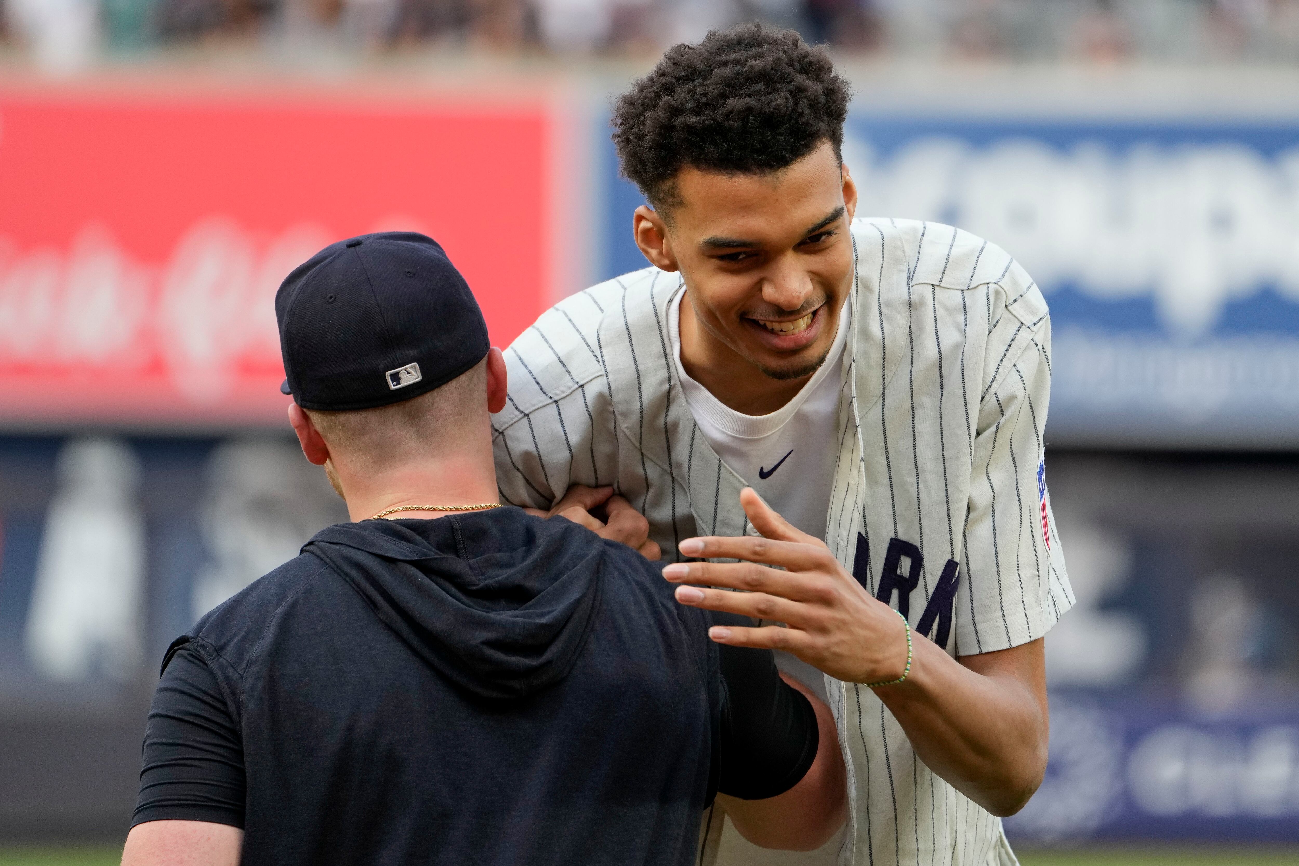 Victor Wembanyama throws out ceremonial first pitch at Yankee Stadium ahead  of NBA draft - The San Diego Union-Tribune