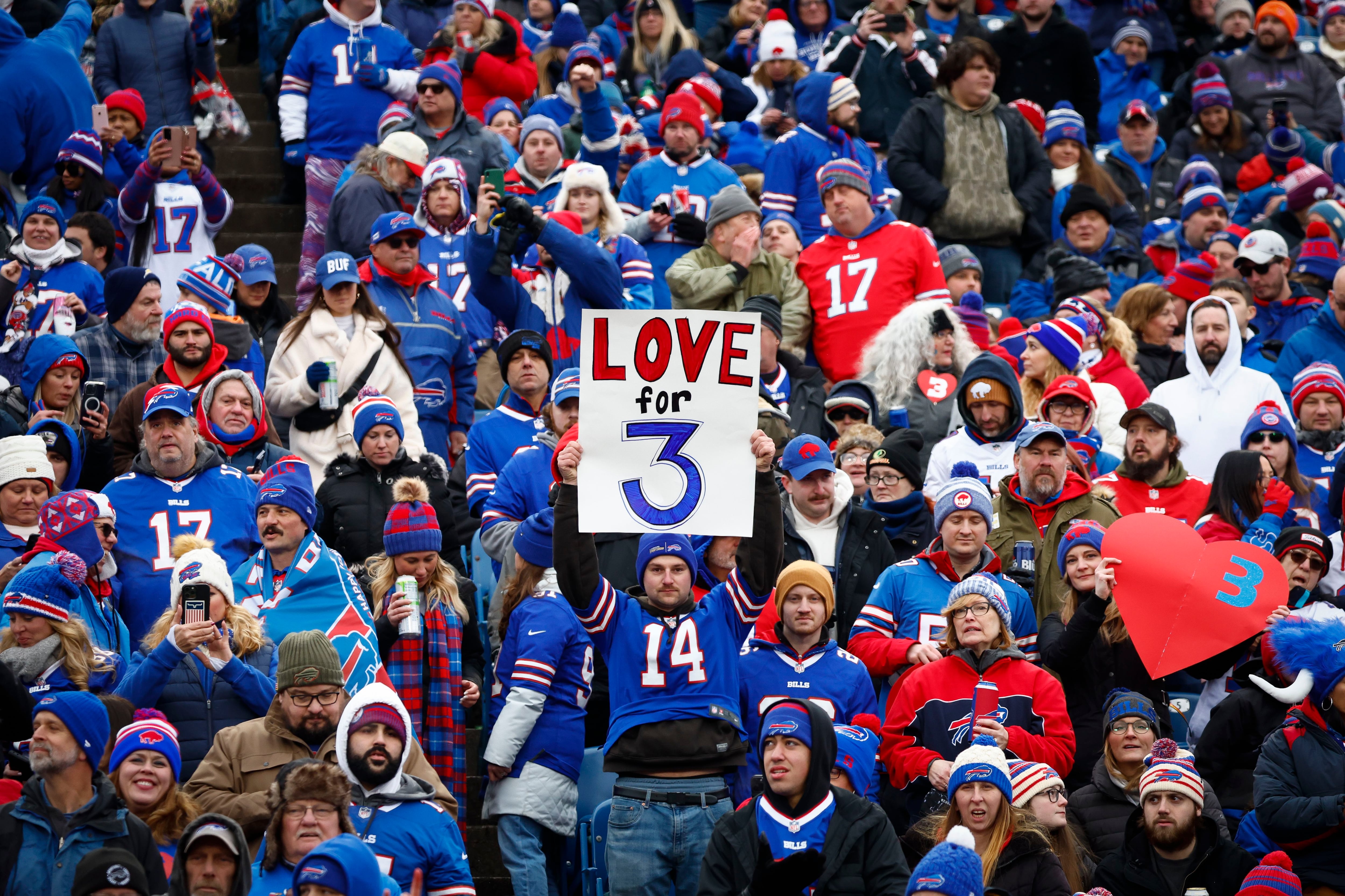 What is the No. 3 patch on Bills' jerseys? Buffalo honors Damar Hamlin's  recovery during playoff run