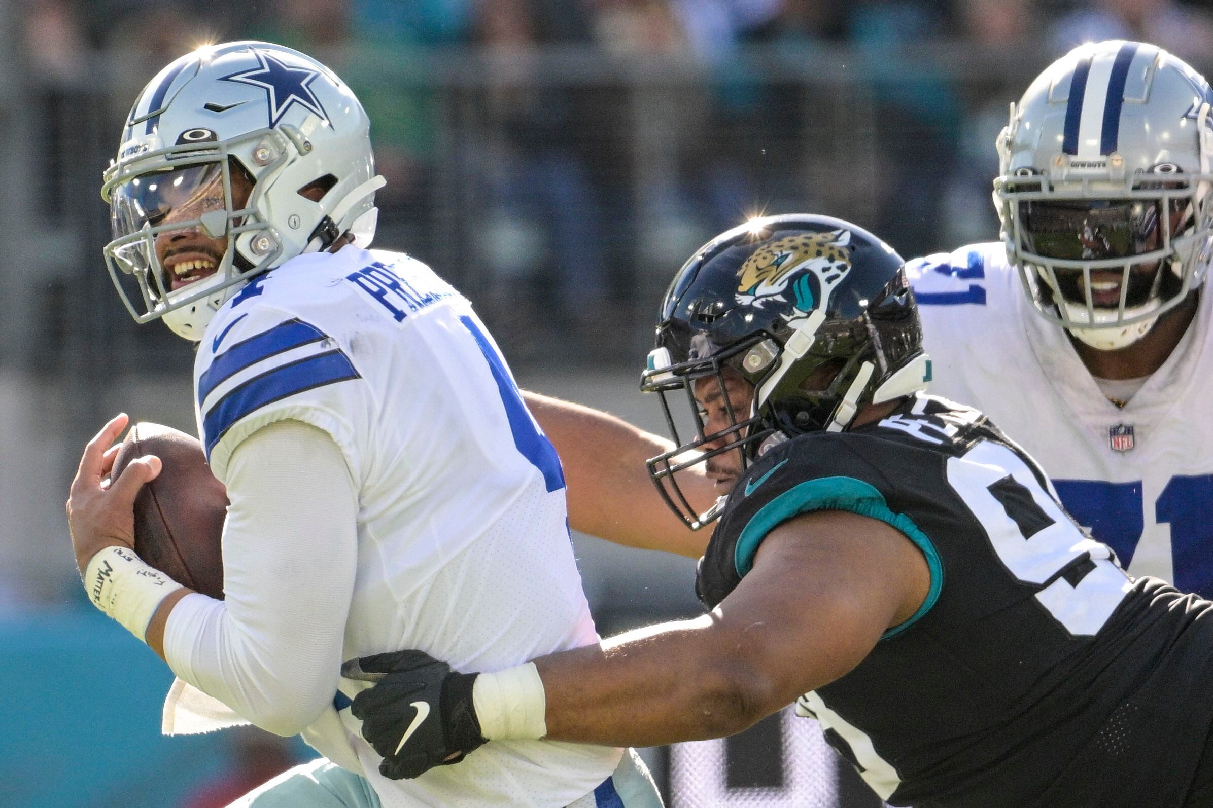 Jaguars intercept Prescott, stun Cowboys 40-34 in OT - The San Diego  Union-Tribune