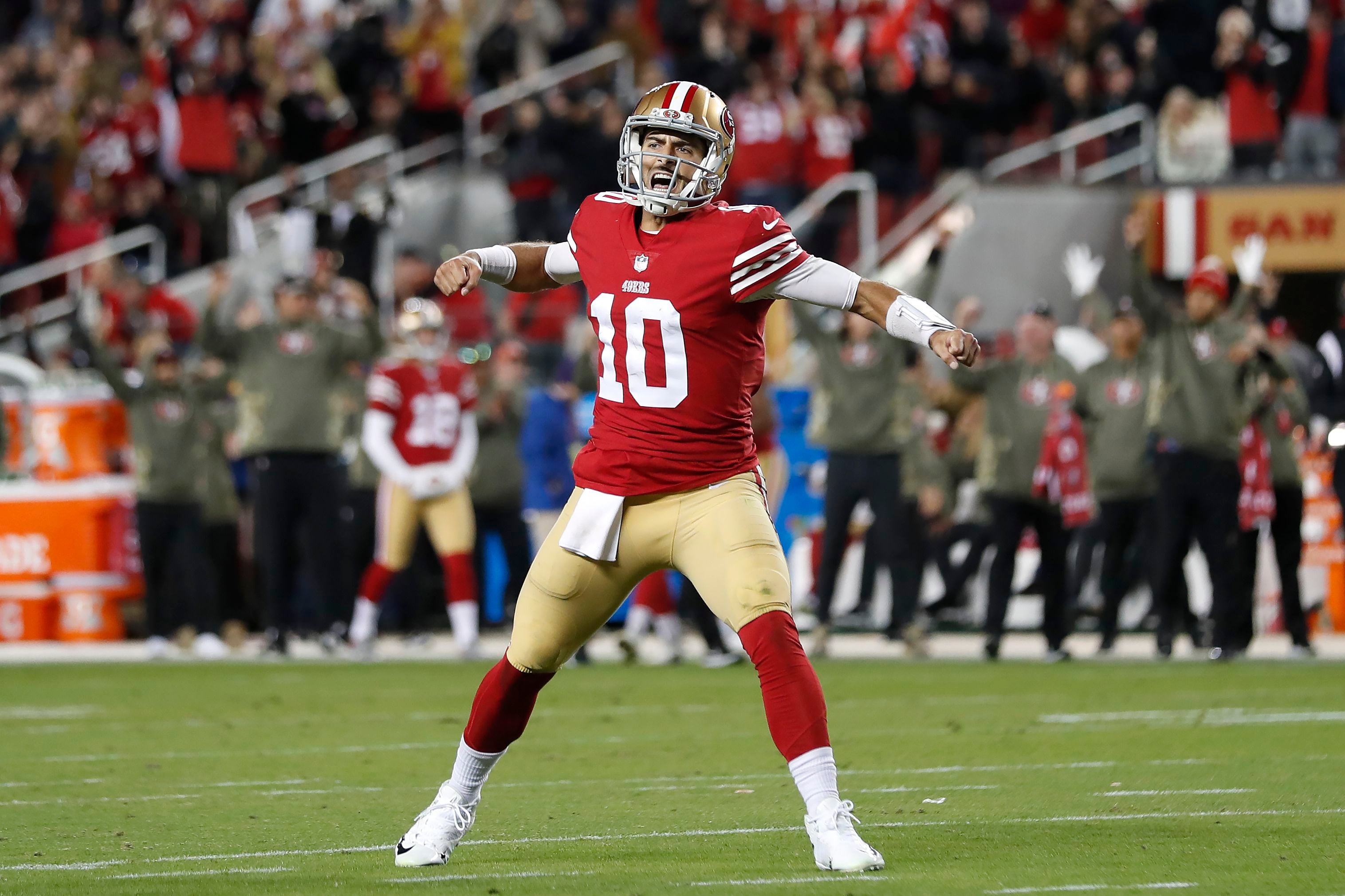 San Francisco 49ers wide receiver Brandon Aiyuk (11) runs against the Los  Angeles Rams during the second half of an NFL football game in Santa Clara,  Calif., Monday, Oct. 3, 2022. (AP