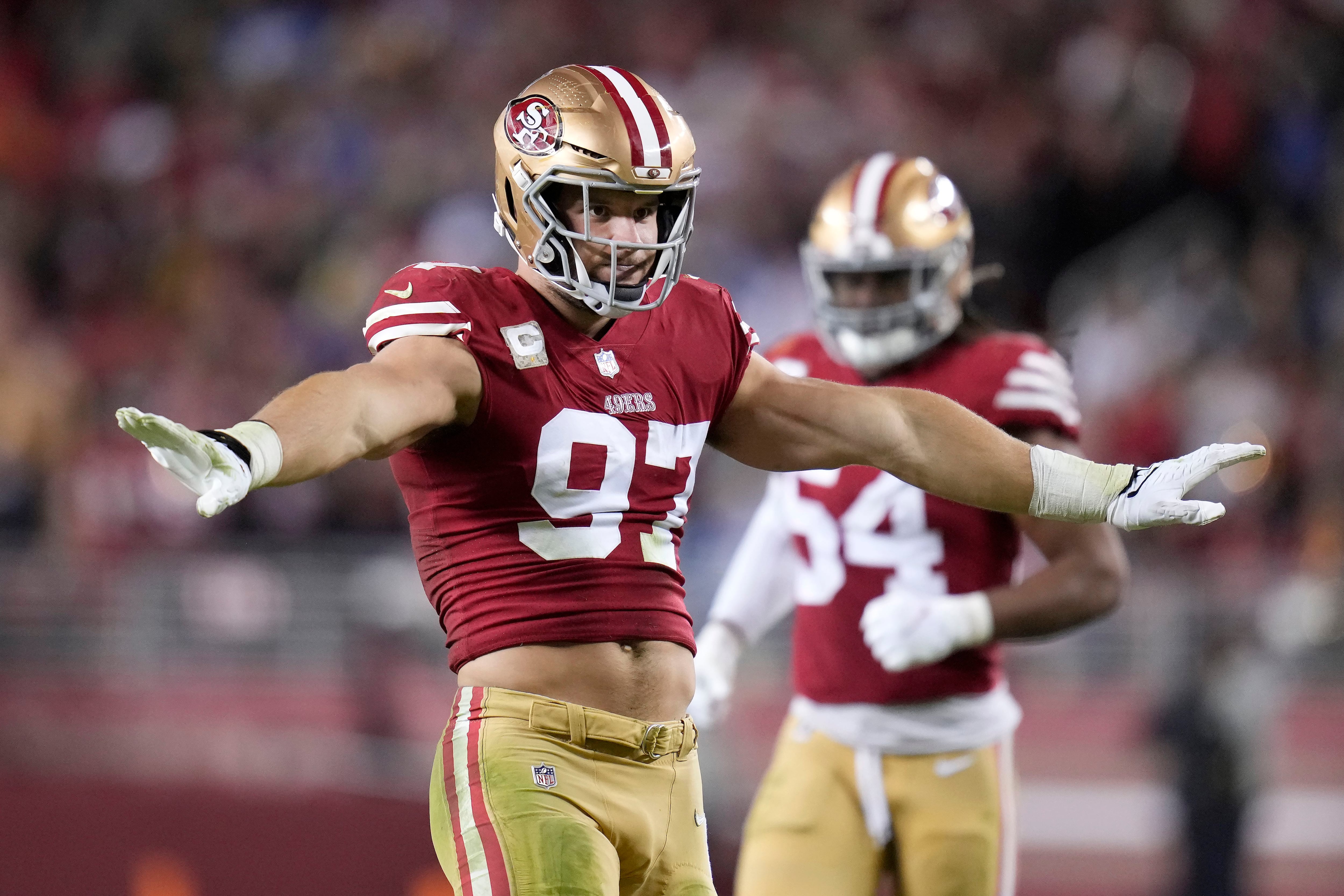 San Francisco 49ers wide receiver Brandon Aiyuk (11) runs against the Los  Angeles Rams during the second half of an NFL football game in Santa Clara,  Calif., Monday, Oct. 3, 2022. (AP