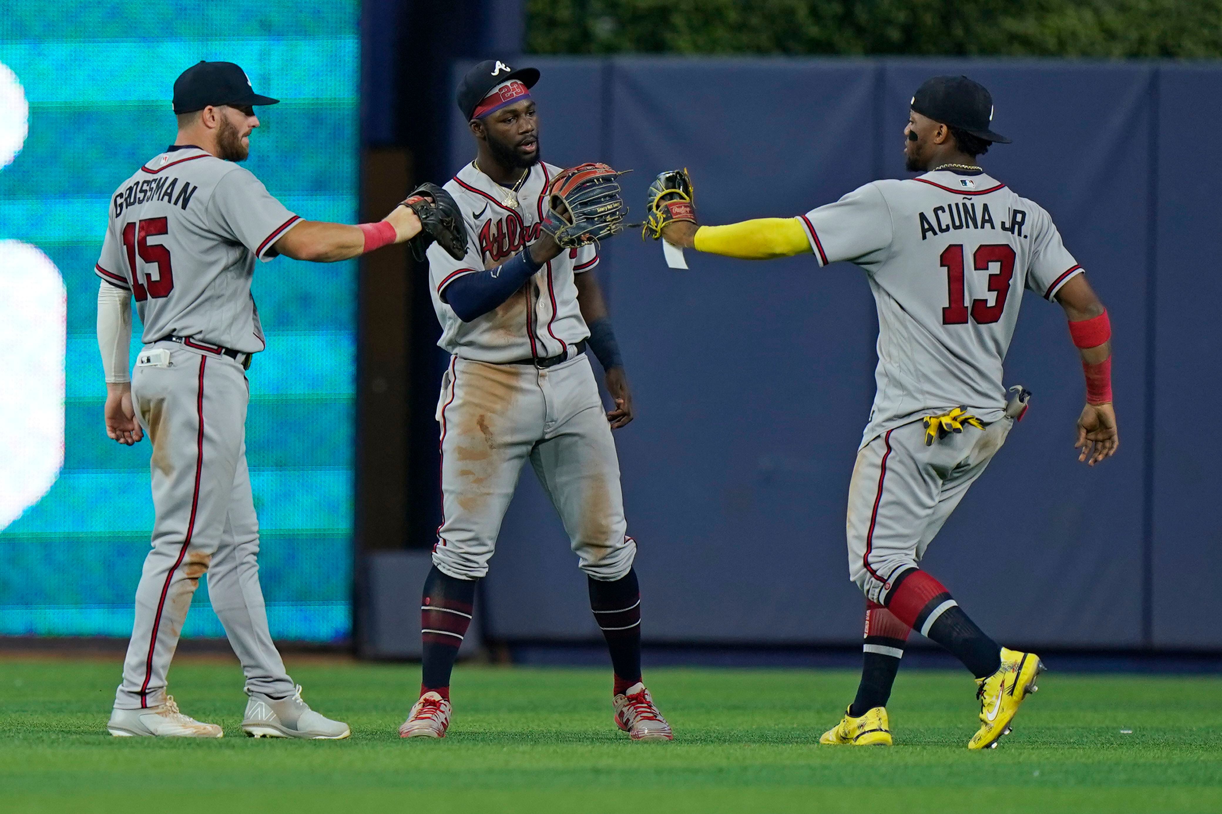 Acuña, Olson power Braves to doubleheader sweep of Marlins