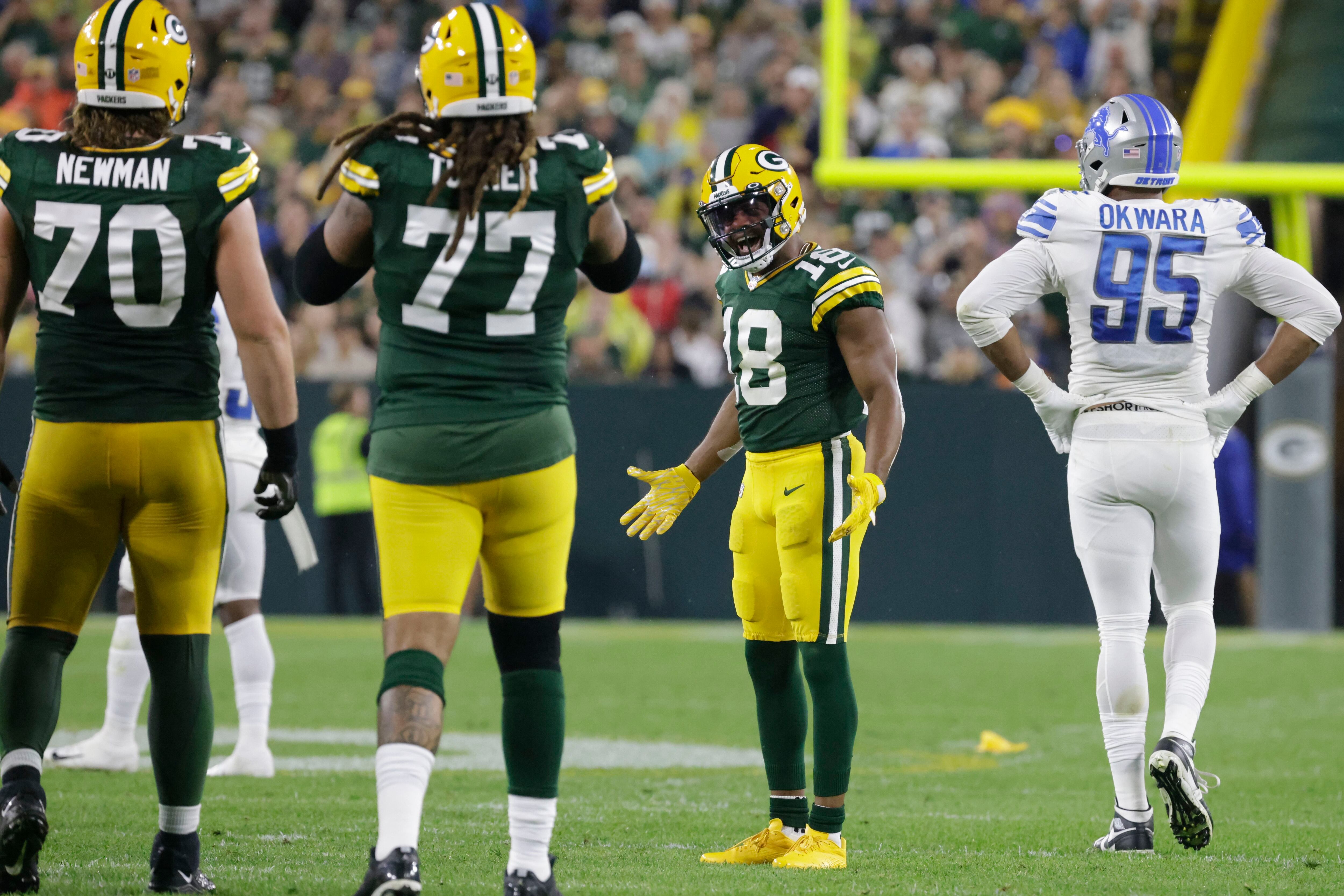 Jones scores four TDs – and loses father's ashes – as Packers beat Lions, NFL